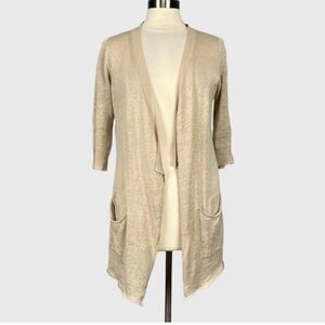 Tan 100% Linen Open Cardigan size‎ 3X excellent condition